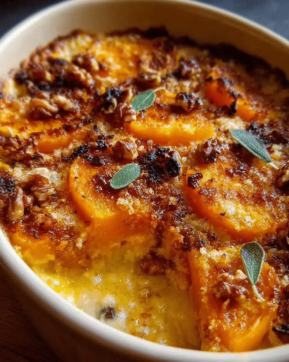 Gratin d’Automne : Courge, Châtaignes & Croquant de Noix