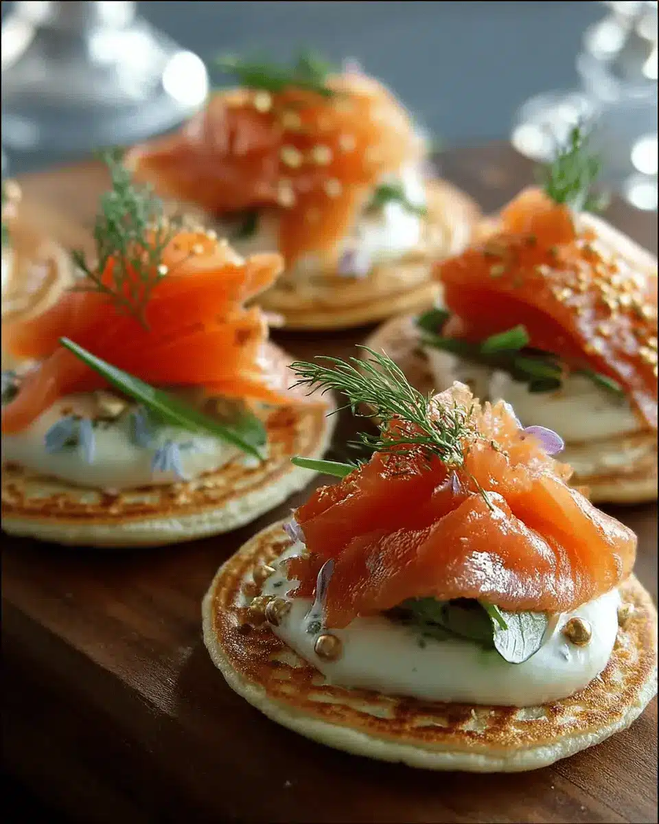 Saumon Fumé sur Blinis et Crème Citronnée