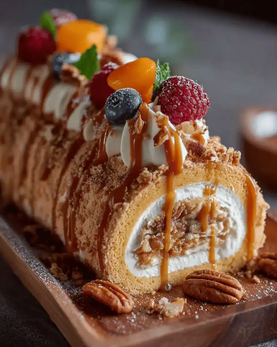 Bûche au Caramel Beurre Salé & Fruits
