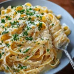 Fettuccine Alfredo crémeuses à l’ail