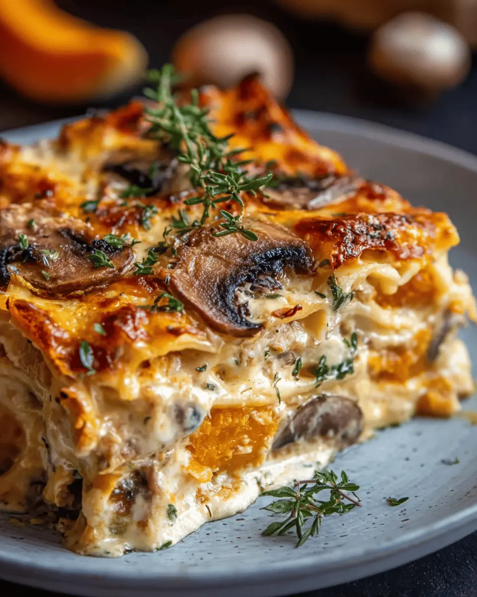 Lasagnes à la Courge Butternut et Champignons