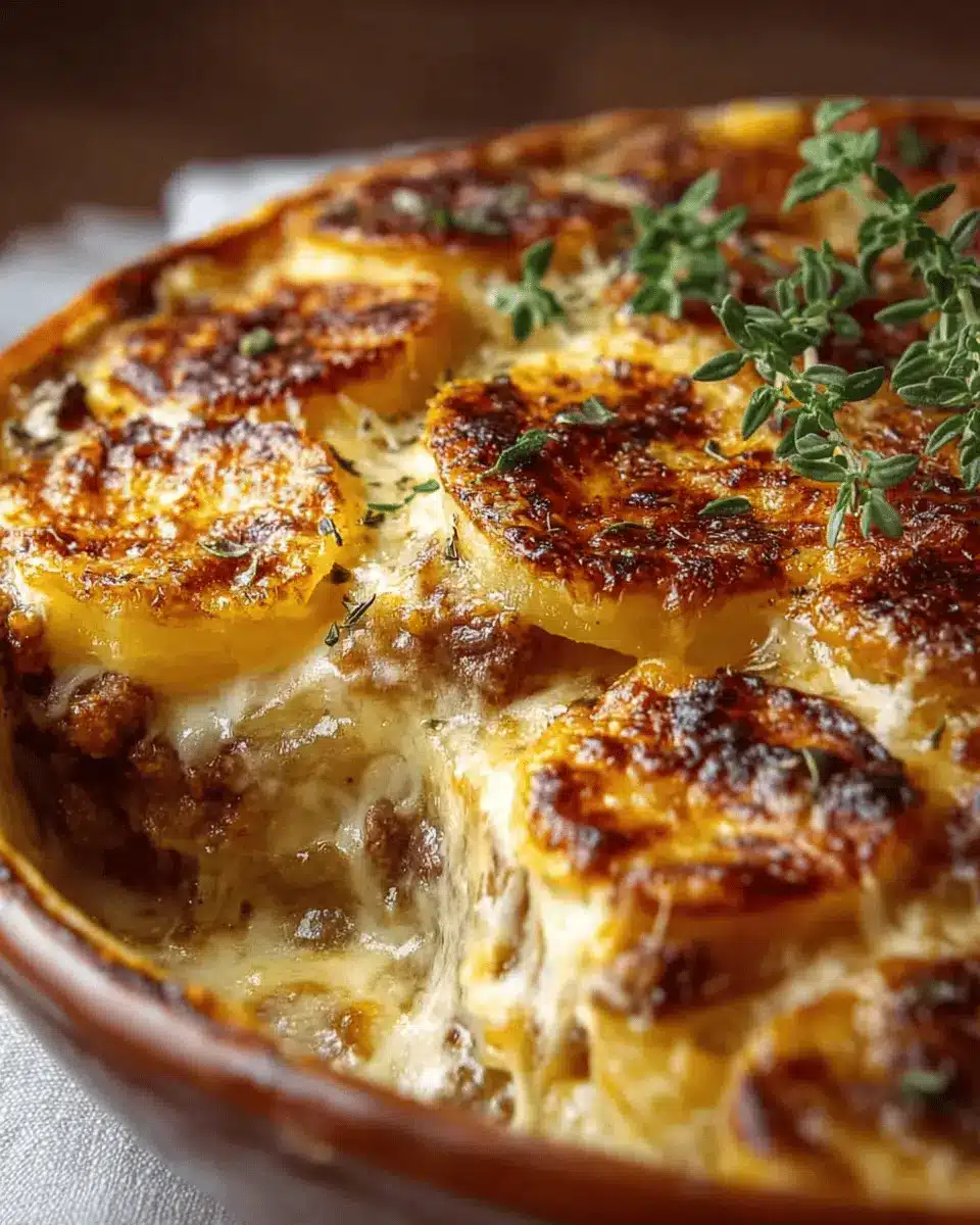 Gratin Campagnard Viande & Pommes de Terre Fondantes, Gratiné au Fromage