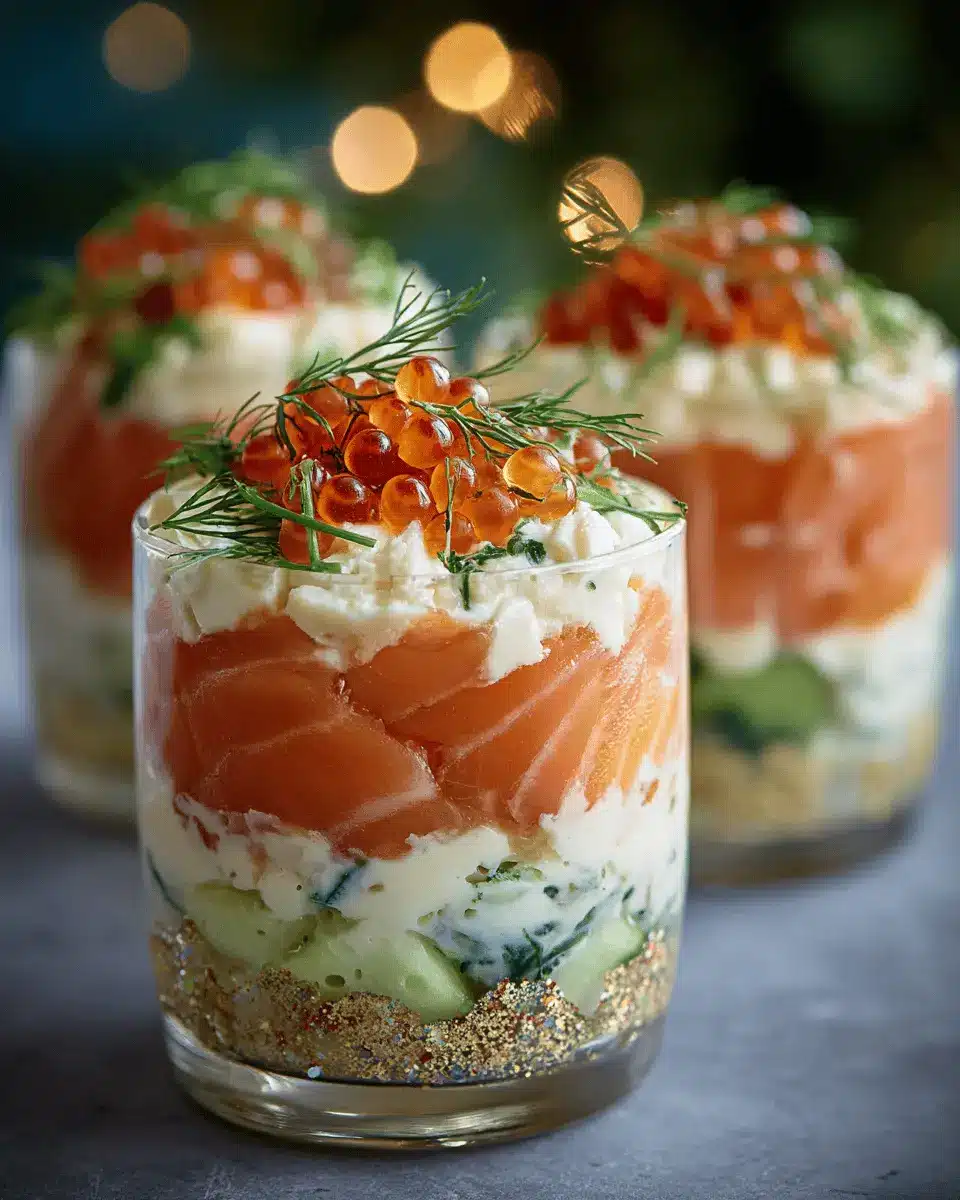 Verrines Festives au Saumon Fumé & Fromage Frais