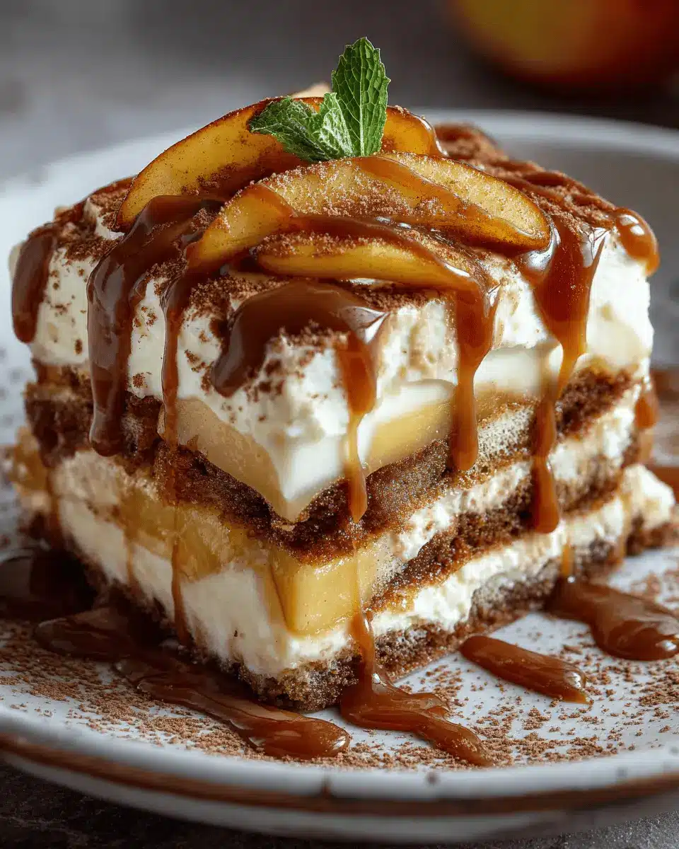 Tiramisu gourmand au Caramel Beurre Salé et Pommes Poêlées