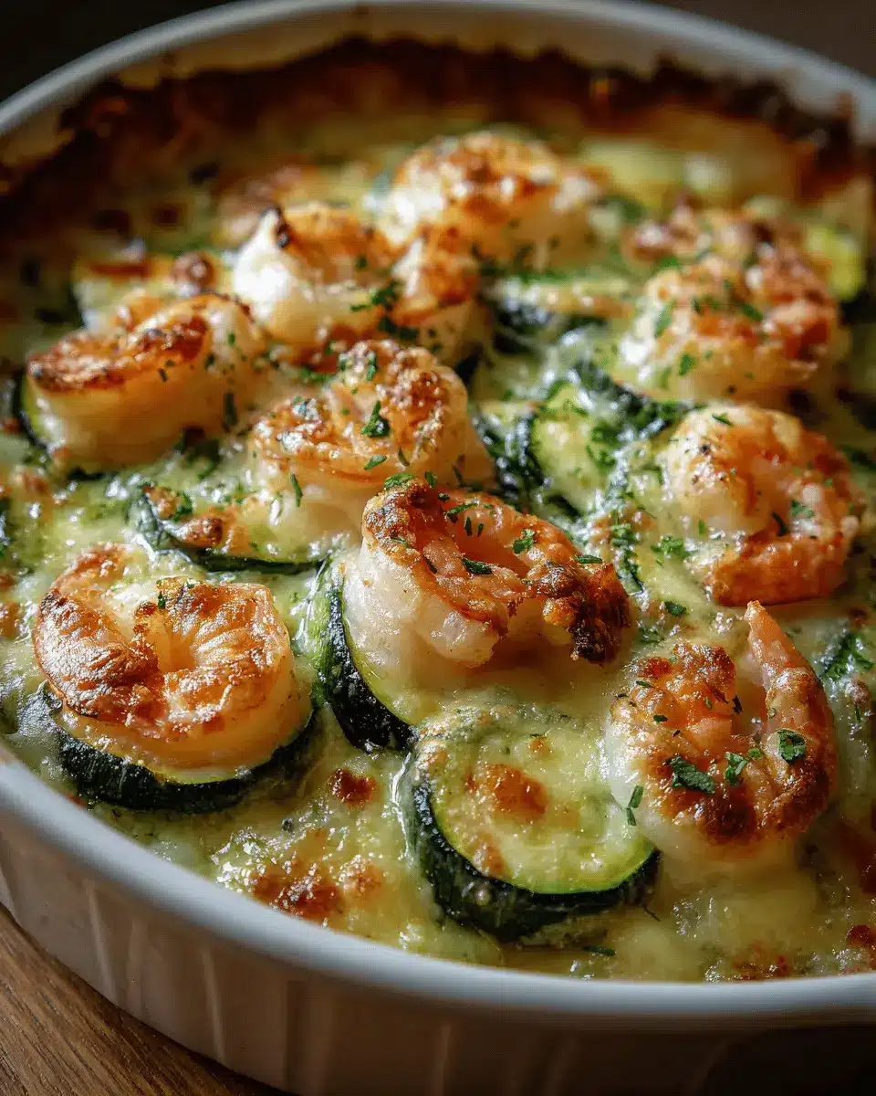Courgettes et Crevettes Gratinées à l’Ail