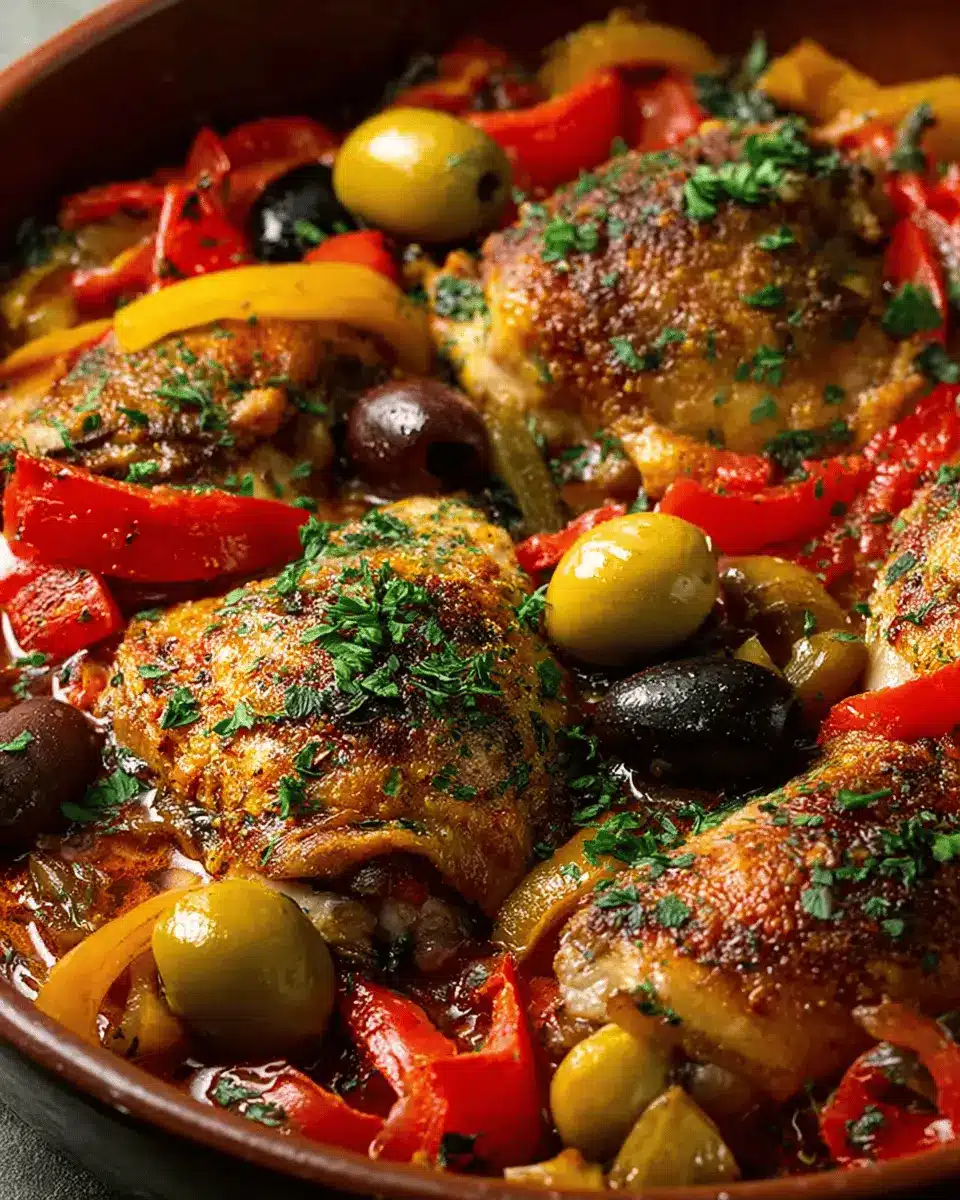 Poulet aux Olives et Poivrons