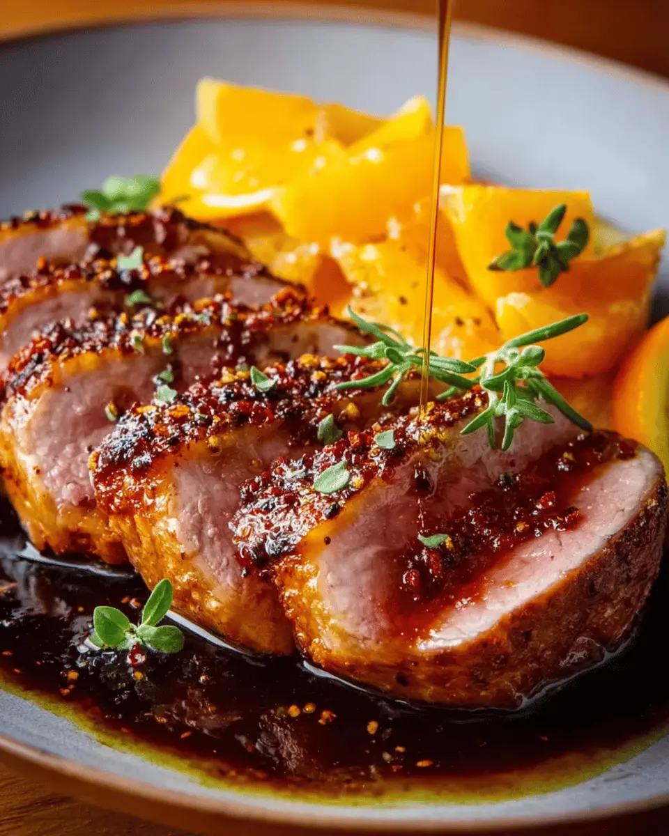 Magret de bœuf à l’orange et au vinaigre balsamique