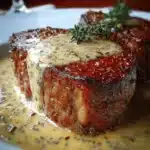Tournedos de bœuf nappé d’une sauce crémeuse au Comté