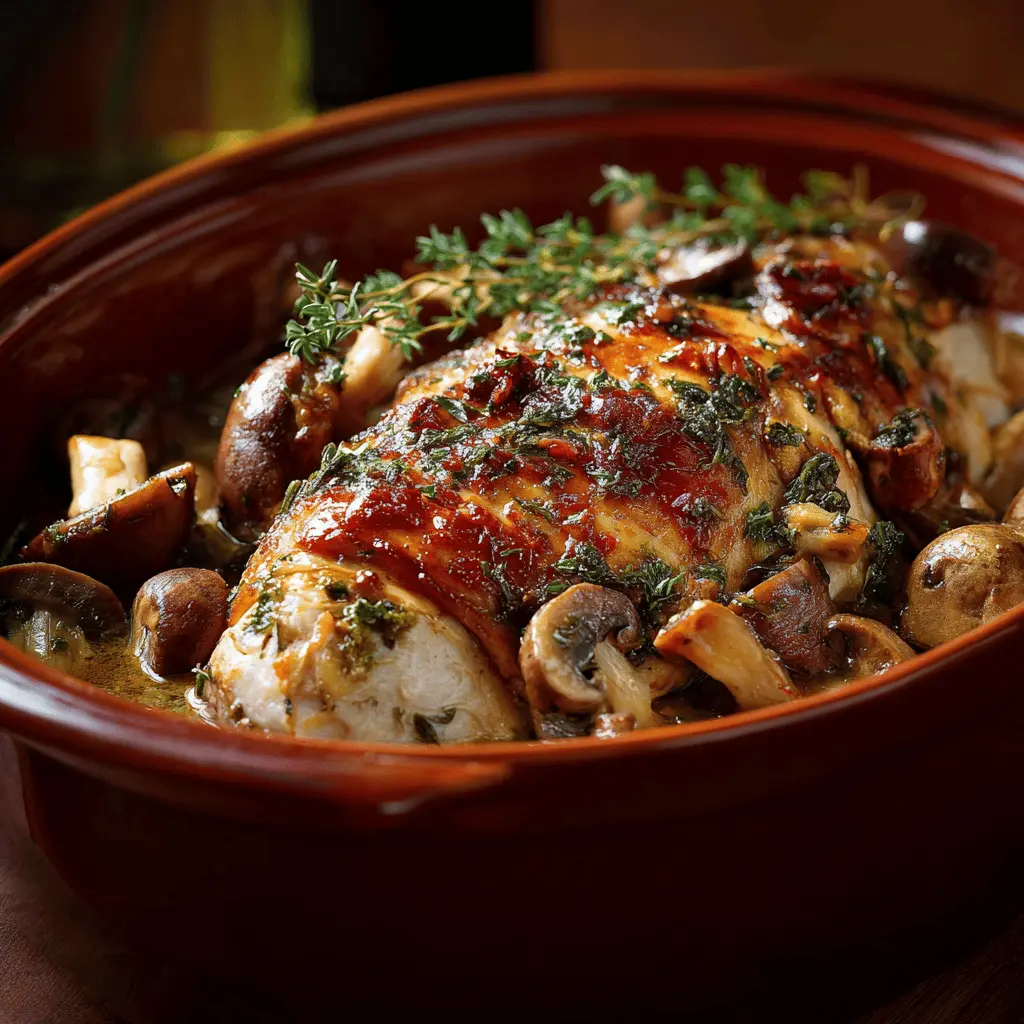 Rôti de dinde forestier en cocotte