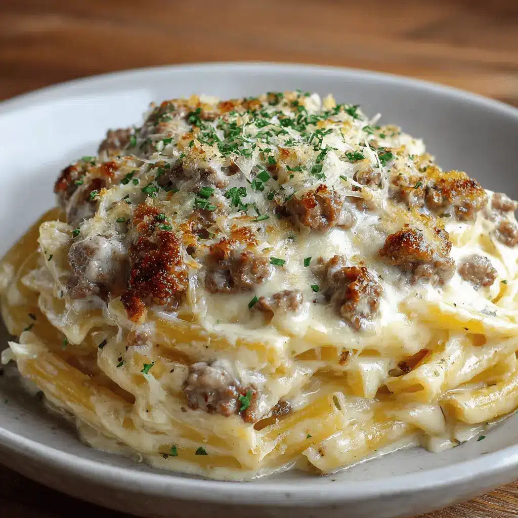 Pâtes Crémeuses au Bœuf Haché Alfredo