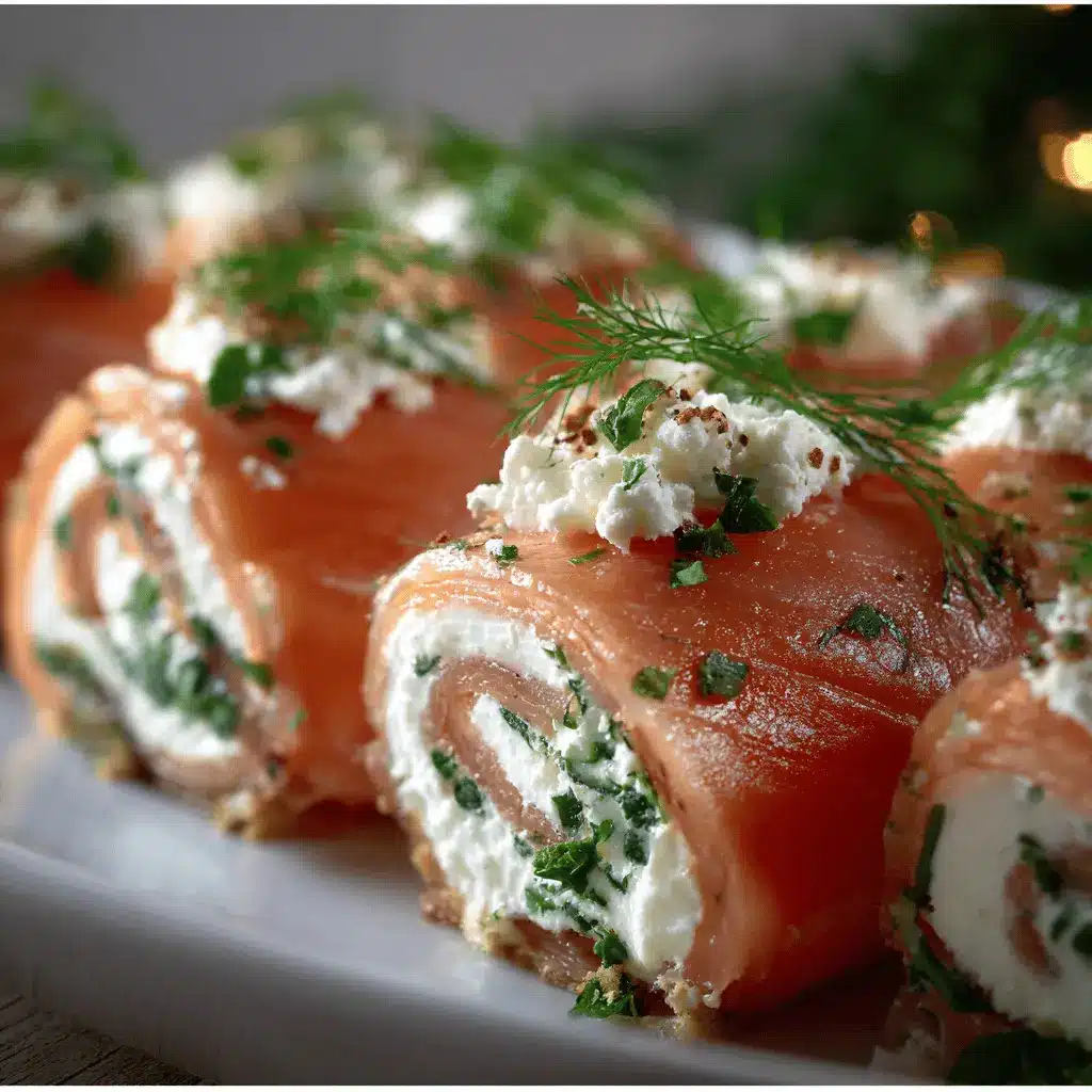 Roulés de Saumon Fumé au Fromage Frais et Herbes
