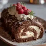 Bûche de Noël Facile Nutella & Mascarpone