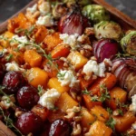 Légumes Rôtis Caramélisés au Four, Feta, Noix & Glaçage Cranberry-Miel