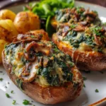 Patates douces farcies aux champignons et aux épinards