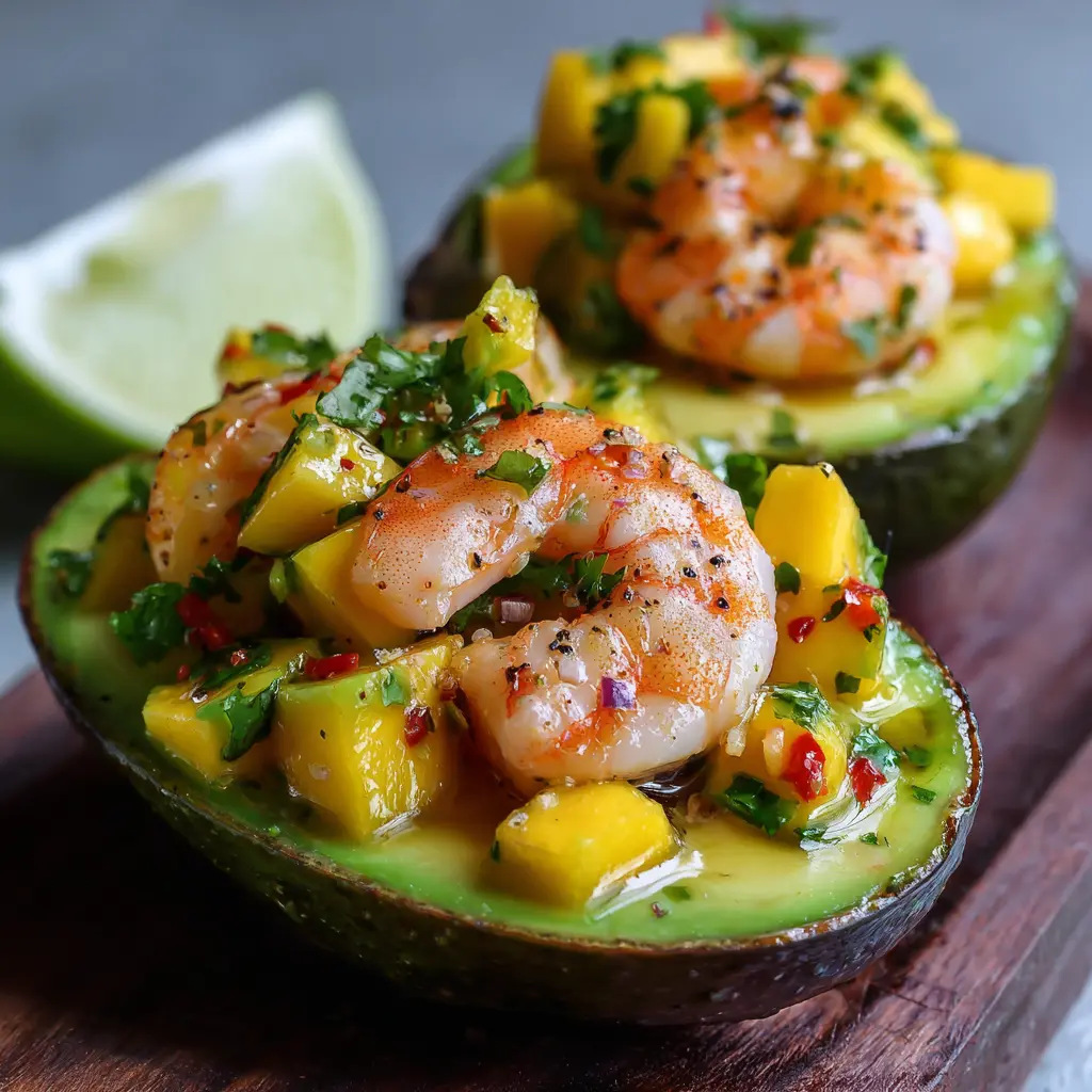 Avocat Farci aux Crevettes & Mangue