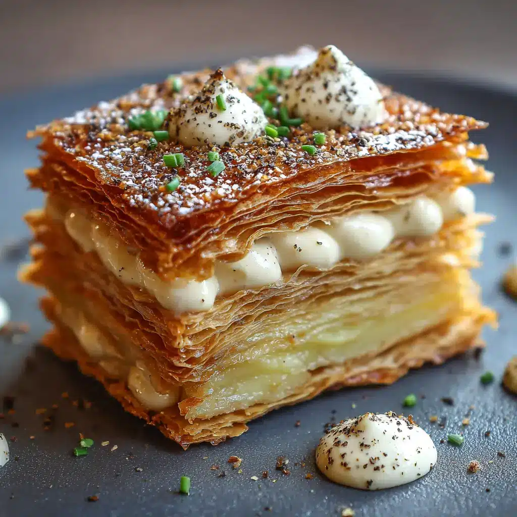 Mille-Feuille de Pomme de Terre Croustillant, Crème de Truffe & Comté