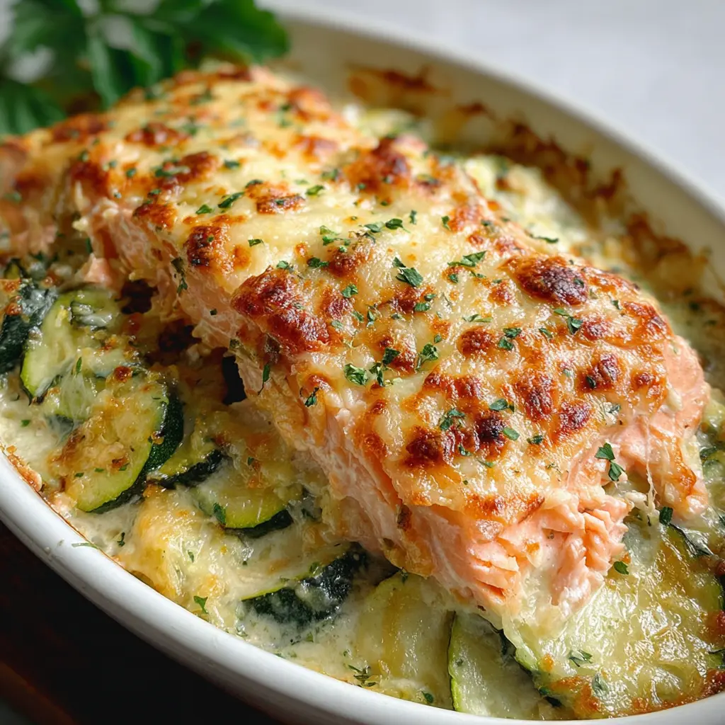 Gratin Léger de Saumon & Courgettes