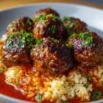 Boulettes de Bœuf au Riz et Sauce Tomate