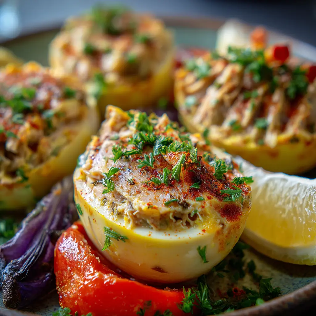 Œufs Farcis au Thon et aux Épices Douces