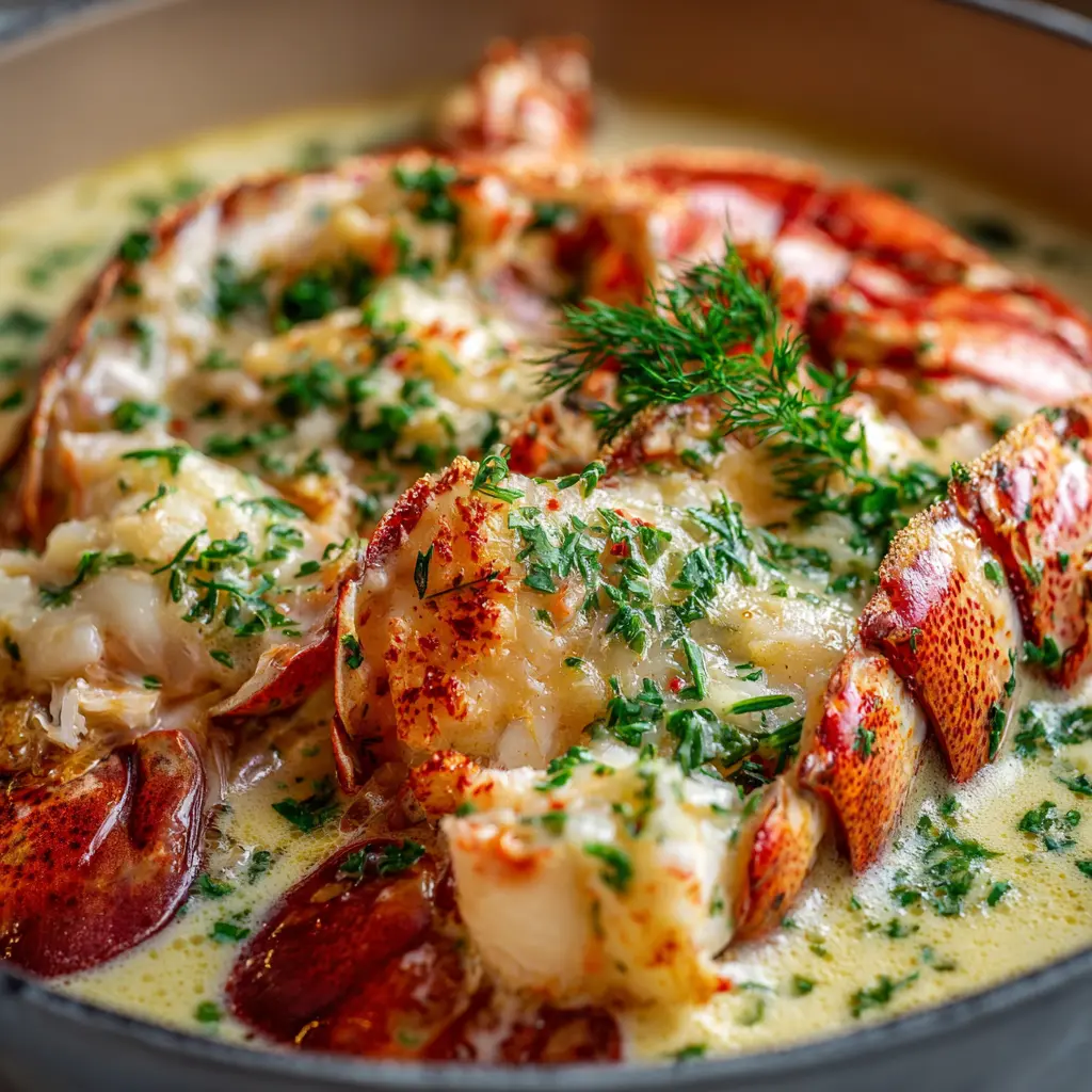 Cassolette de Langouste Crémée aux Herbes