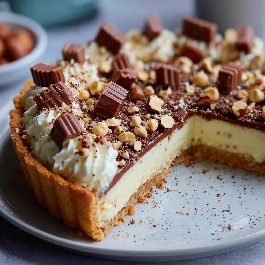 Tarte Kinder Bueno au Chocolat Blanc & Noisettes