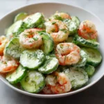 Salade Crémeuse de Concombre et Crevettes