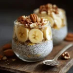 Parfait à la Banane, Graines de Chia et Noix
