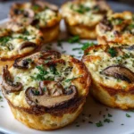 Mini-quiches sans pâte poulet & champignons