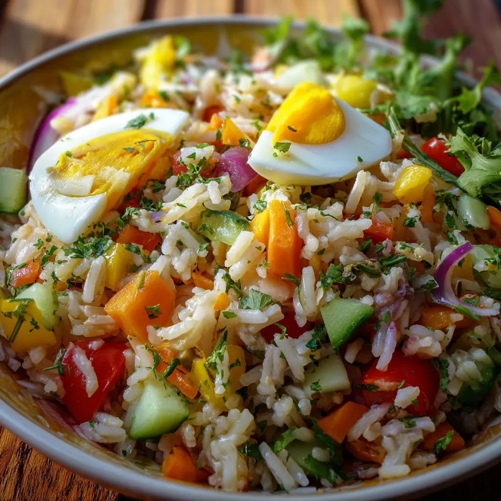 Salade de riz estivale complète