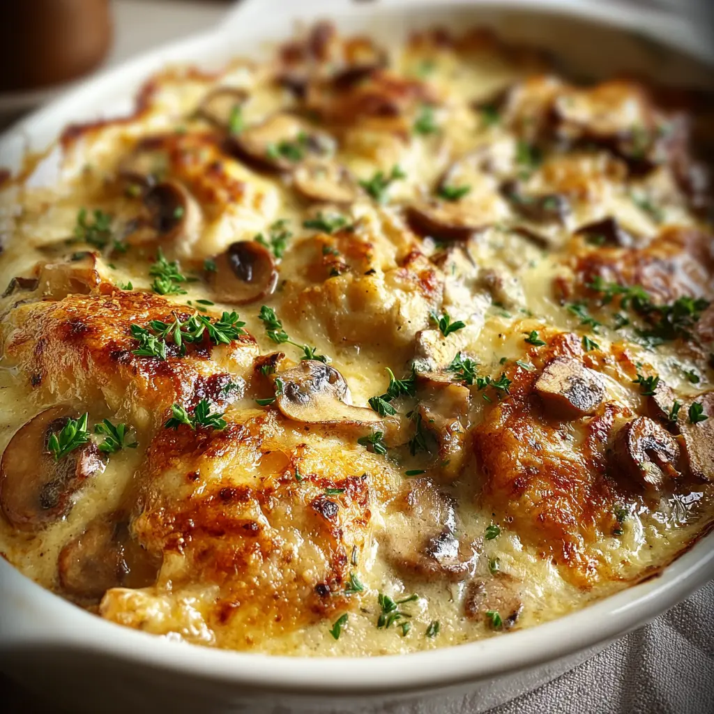Gratin Léger de Poulet aux Champignons