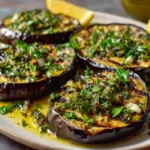 Aubergines Rôties au Citron, Ail et Persil Légères