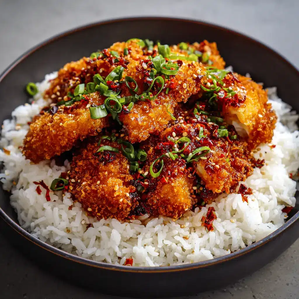 Chikin croustillant coréen sur son lit de riz