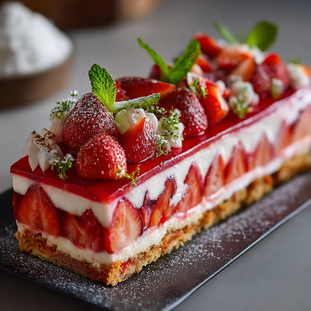 Terrine de boudoirs aux fraises sans cuisson