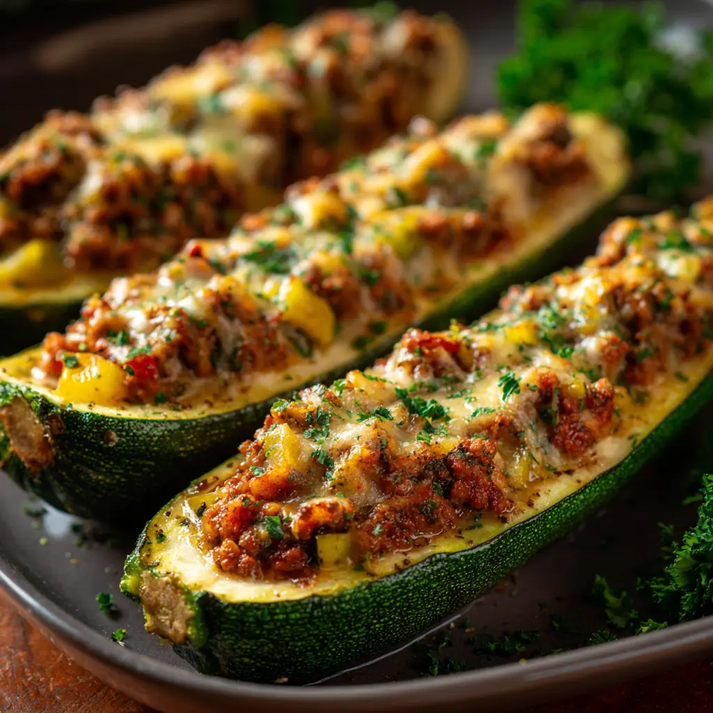 Courgettes Farcies à la Viande Hachée et Légumes