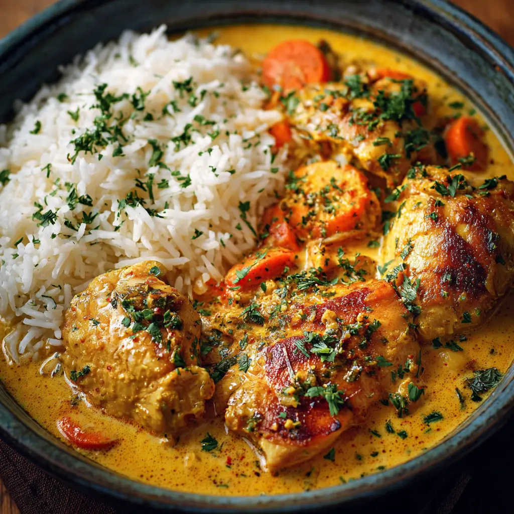 Poulet au curry et lait de coco