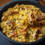 Orzo crémeux au poulet et cheddar