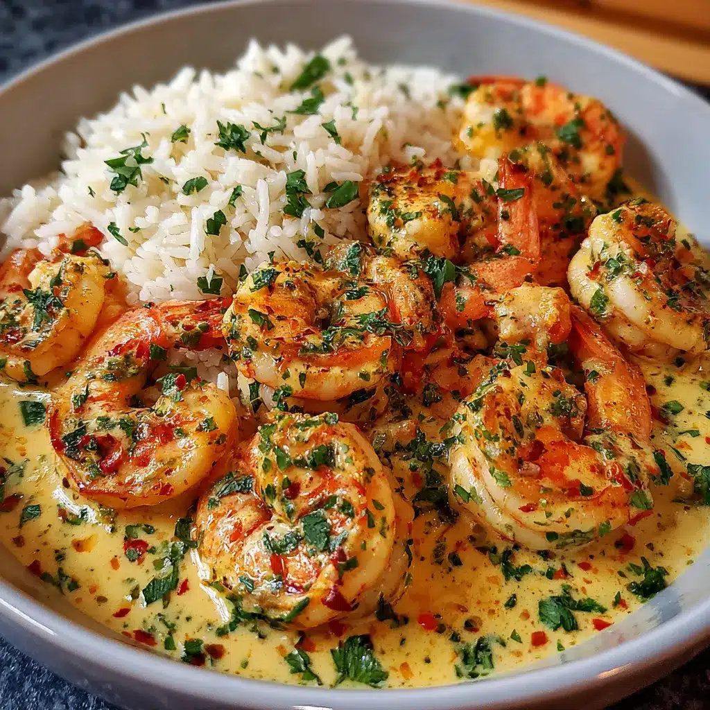 Crevettes Crémeuses à l’Ail avec Riz