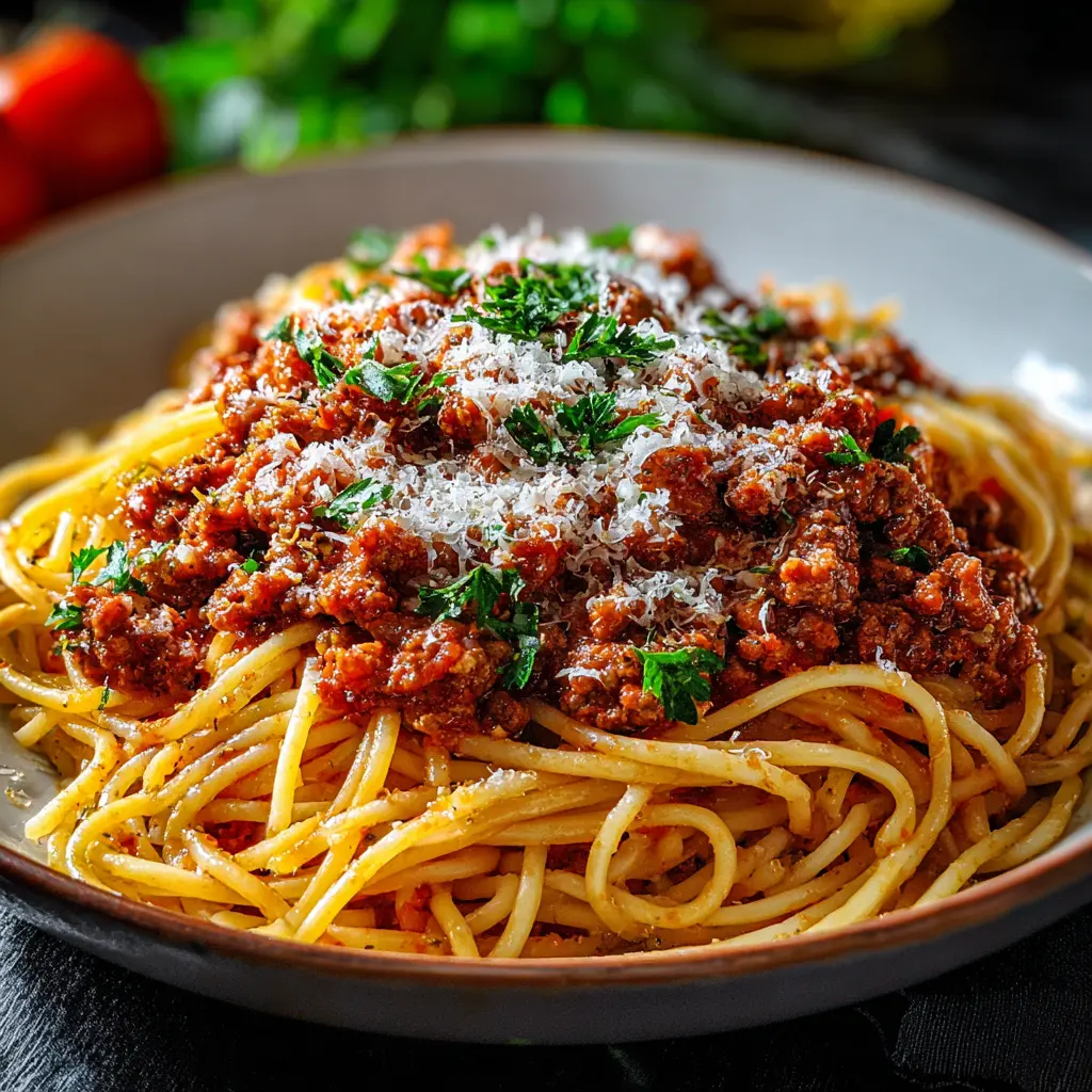 Spaghettis à la bolognaise italienne