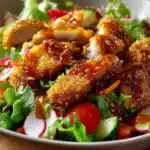 Salade Poulet Pané et Sauce Miel Gourmande