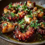 Poulpe sauté à l’ail et aux épices