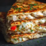 Quesadillas gratinées au poulet croustillantes