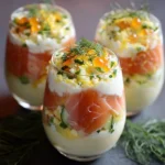 Verrines mimosa au saumon fumé et citron