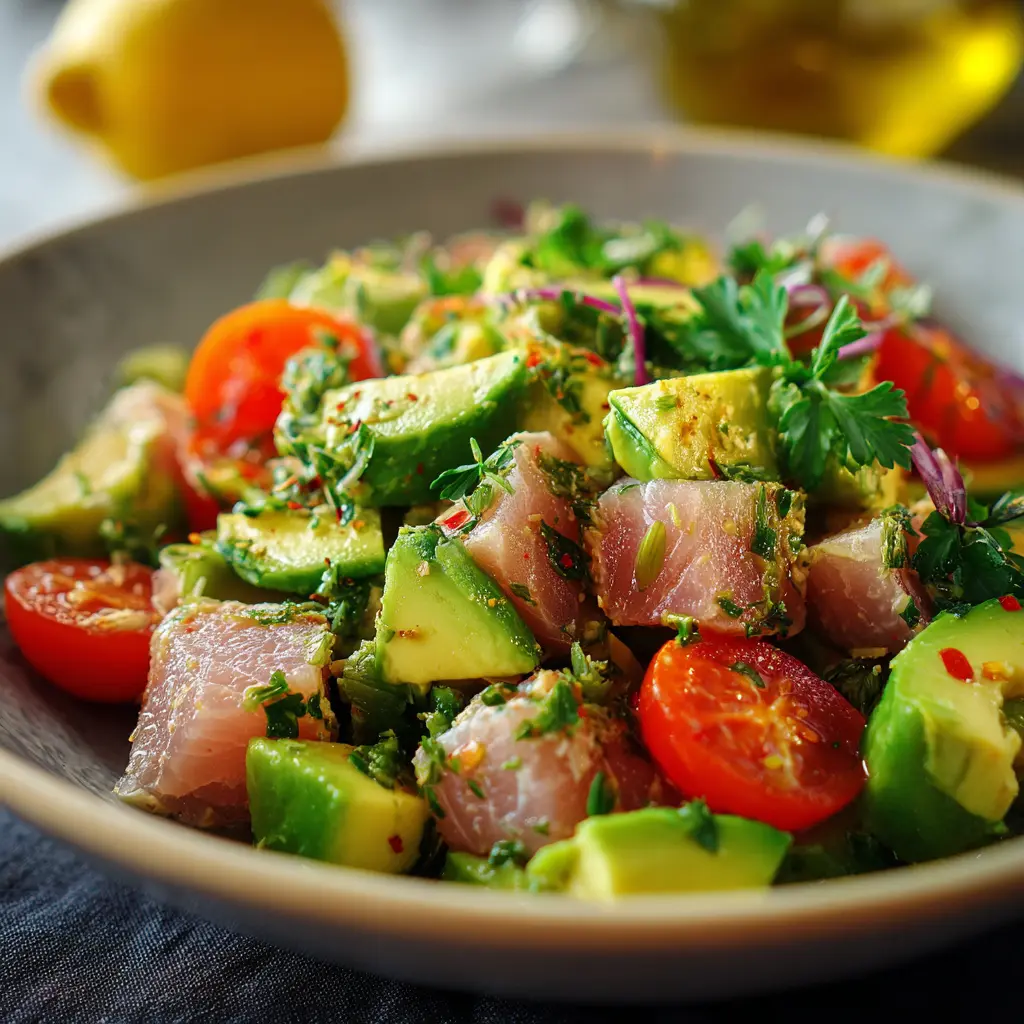 Salade avocat & thon fraîche et légère