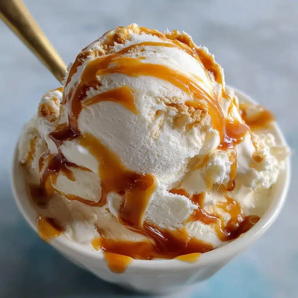 Glace au yaourt et caramel marbré sans sorbetière