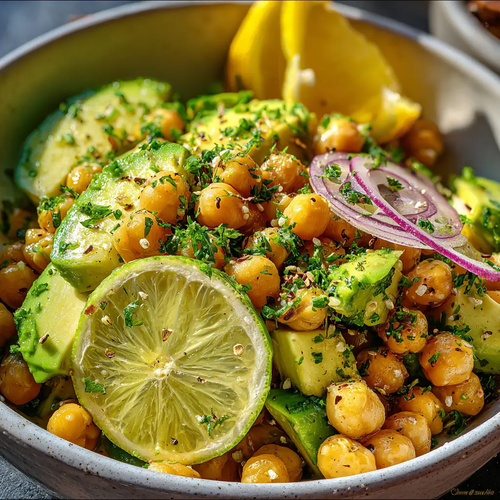 Le Bol Vitalité : Salade de Pois Chiches, Avocat & Citron