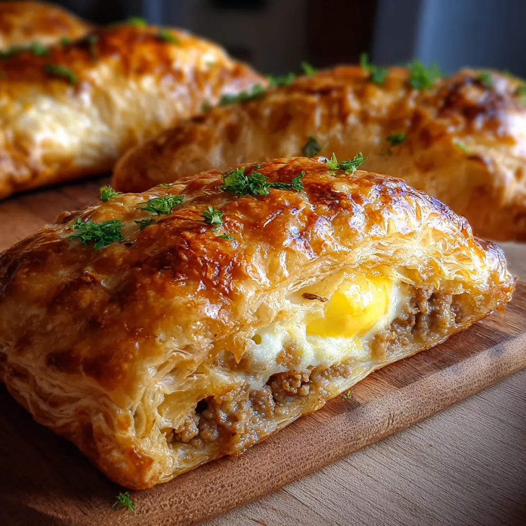 Chaussons feuilletés viande & œuf… croustillants dehors, fondants dedans !