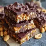 Barres croustillantes chocolat et beurre de cacahuète sans cuisson