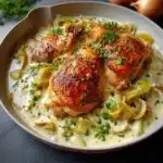 Poulet Crémeux aux Poireaux