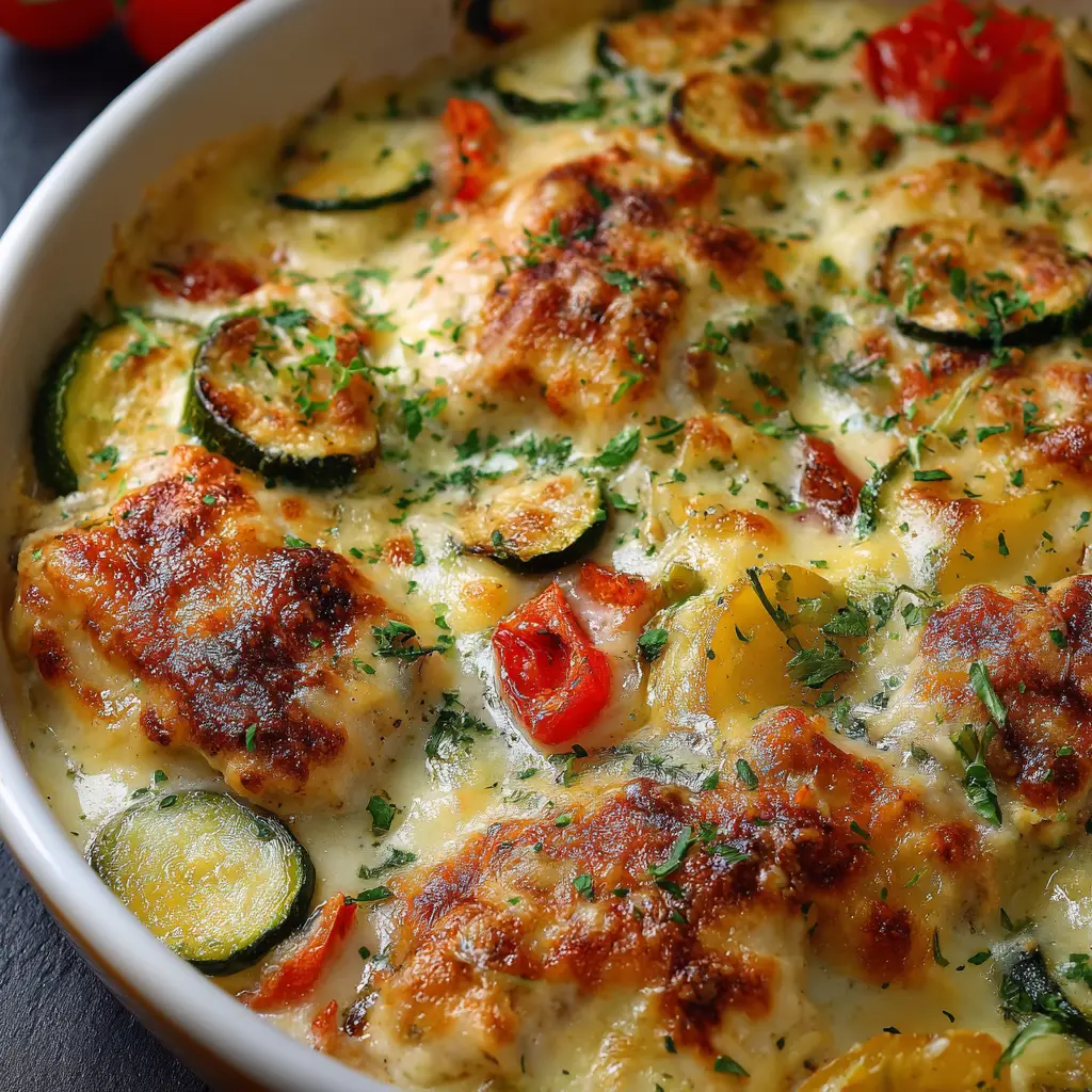 Gratin de légumes au poulet fondant