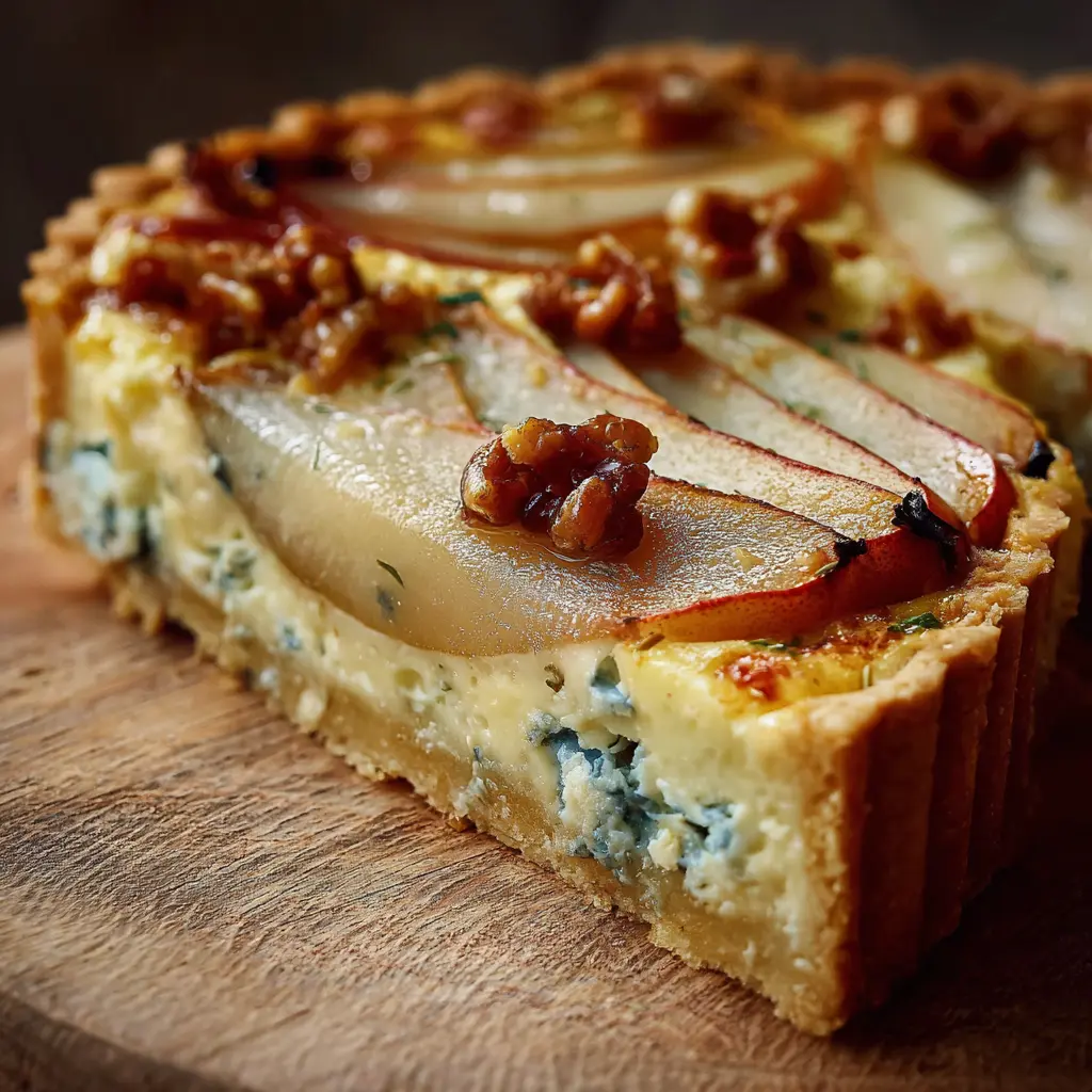 Tarte roquefort & poire fondante